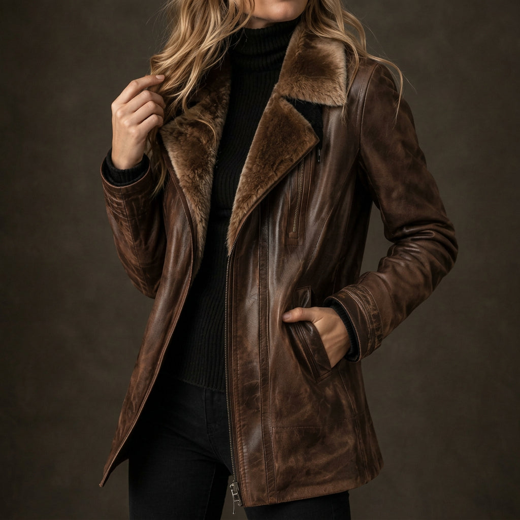 Aiyana | Women's Mid-Length Wool Sheepskin Coat