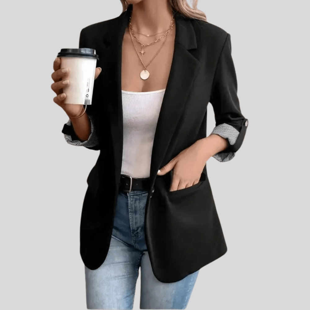 Sharon | Women's Slim Fit Blazer with Striped Cuffs
