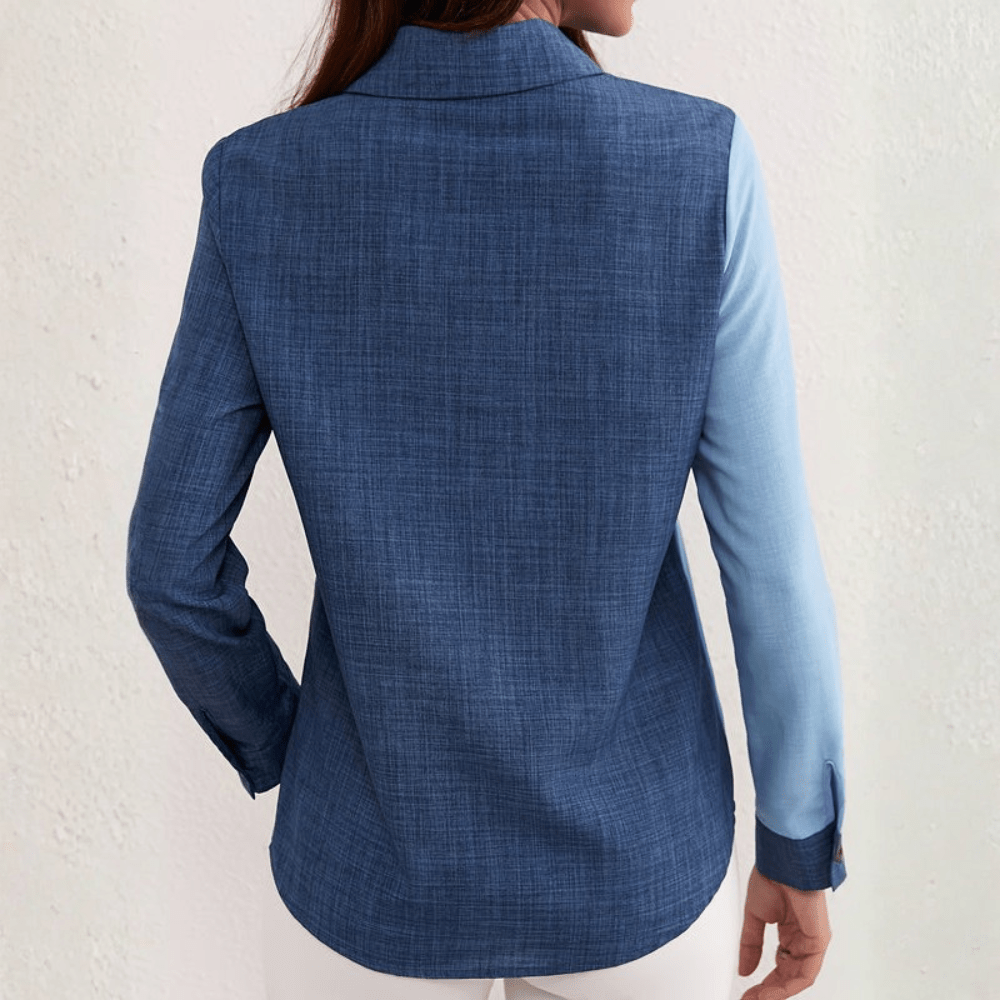 Marissa | Camisa de manga larga con bloques de color y botones para mujer