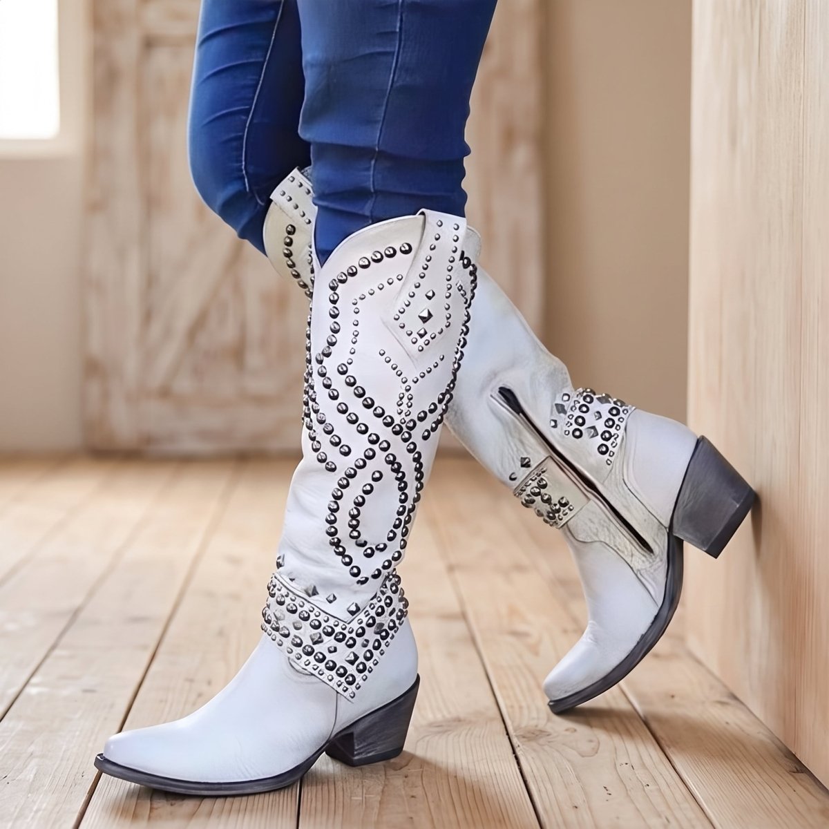 Annette | Women's Western Knee-High Block-Heel Boots