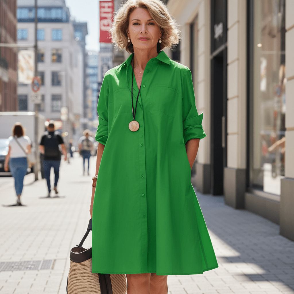 Shawna | Women's A-Line Shirt Dress with Pockets