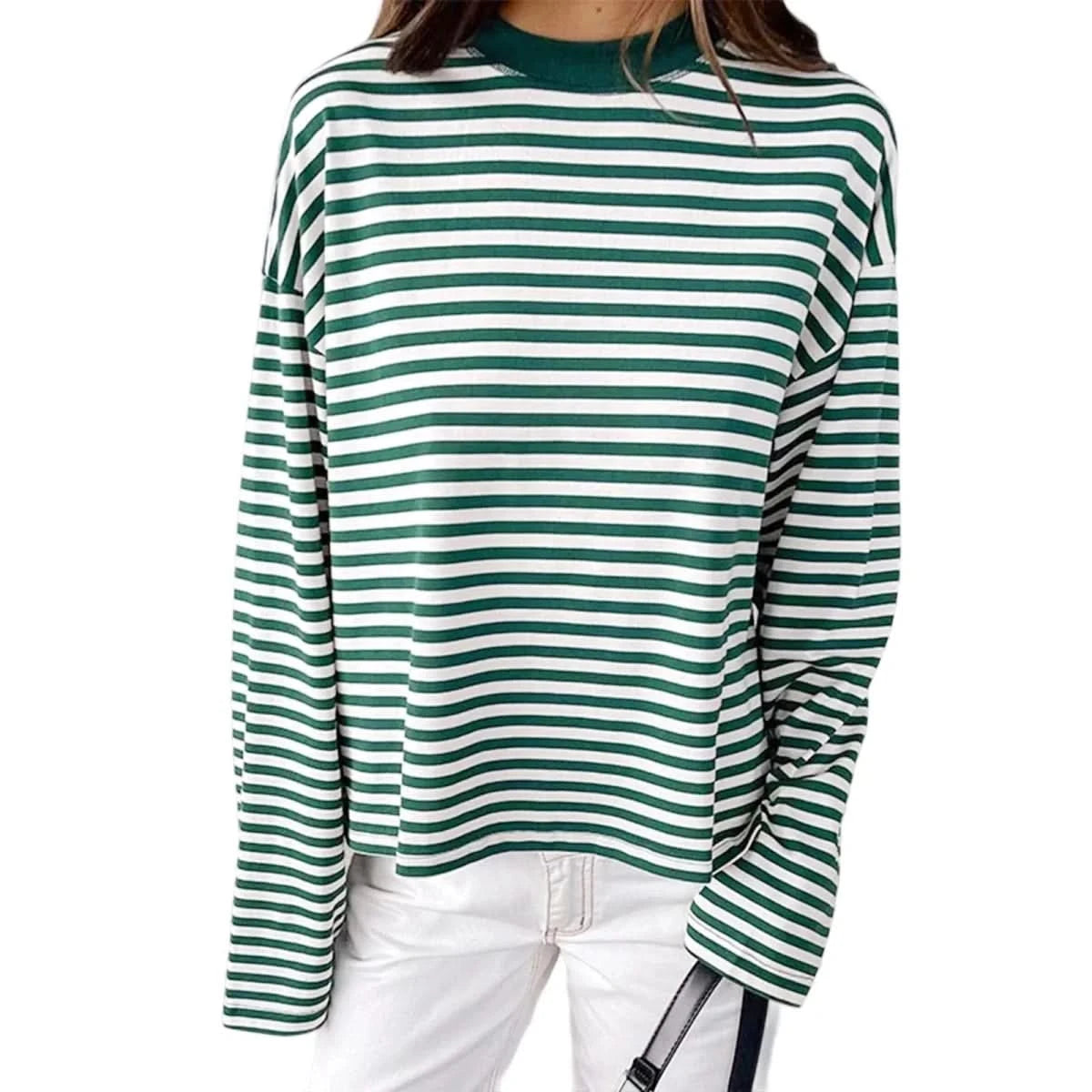 Angela | Women's Striped Oversized Long Sleeve Top