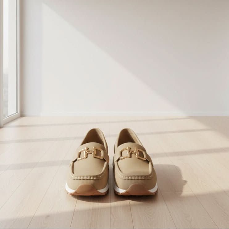 Isabelle | Women's Chain Loafers with Flat Wedge Sole