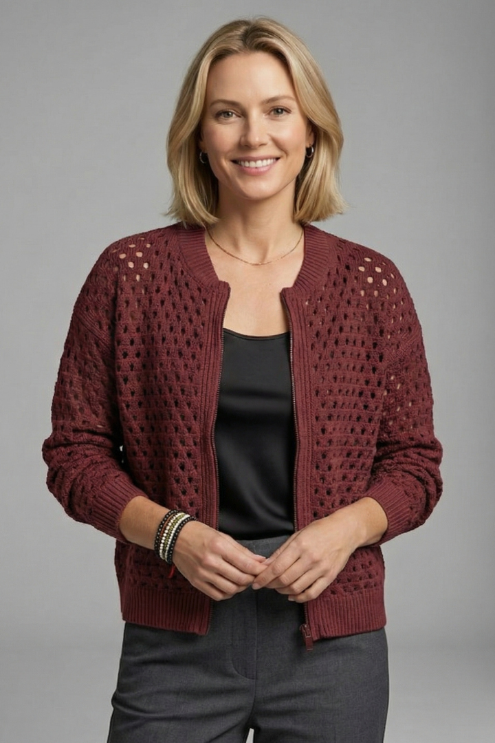 Tia | Women's Cut-Out Knit Cardigan Layer