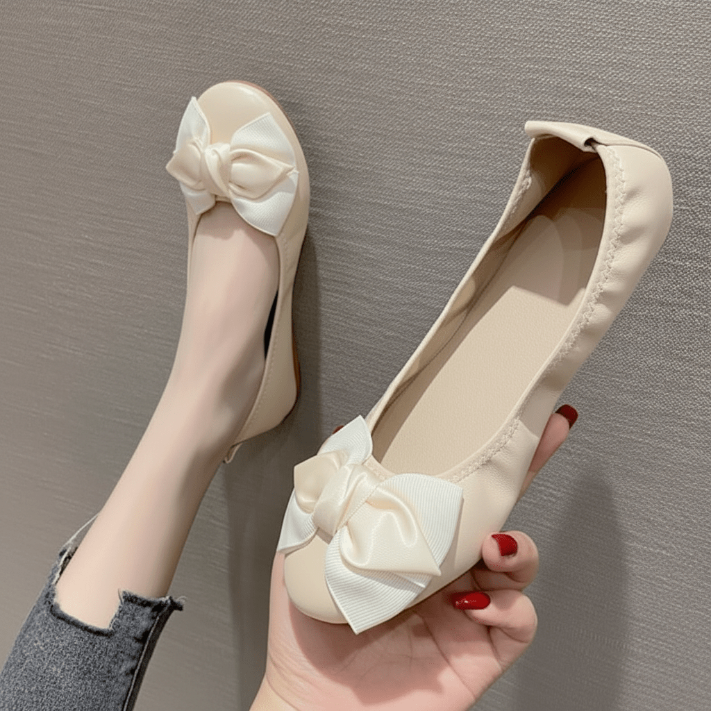 Nika | Women's Ballet Flats with Bow Detail