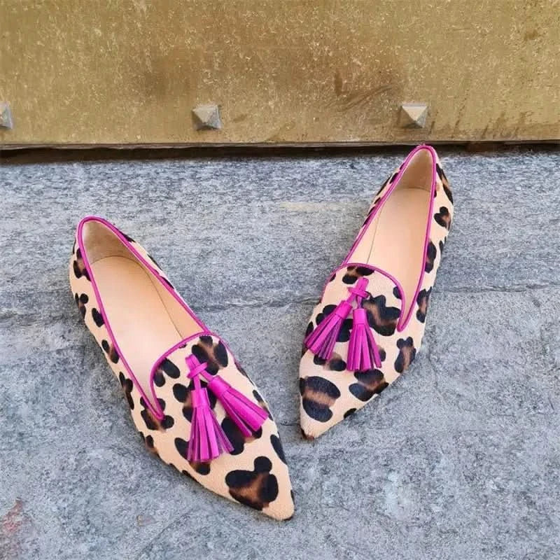 Remi | Women's Animal Print Tassel Flats