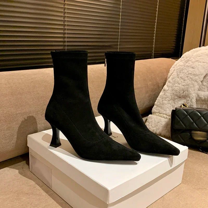 Julianne | Women's Pointed-Toe Block Heel Ankle Boots