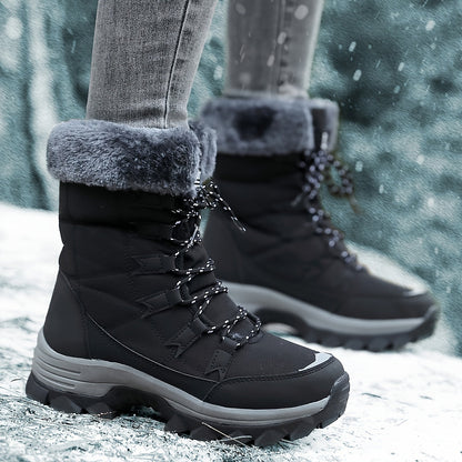 Eliana | Botas de invierno para nieve con puños de pelo sintético para mujer