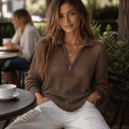 Brittni | Women's Half-Zip Knit Winter Jumper