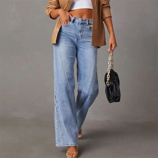 Lizbeth | Damen-Jeans aus Denim mit hoher Taille und weitem Bein