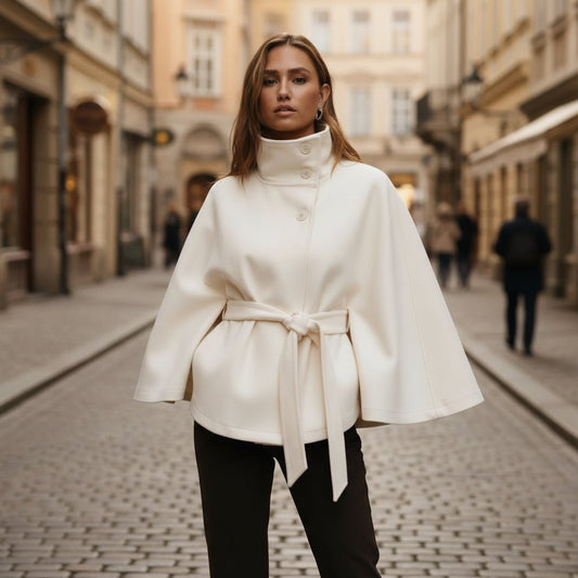 Jennie | Women's Cape Parka with Tie Belt