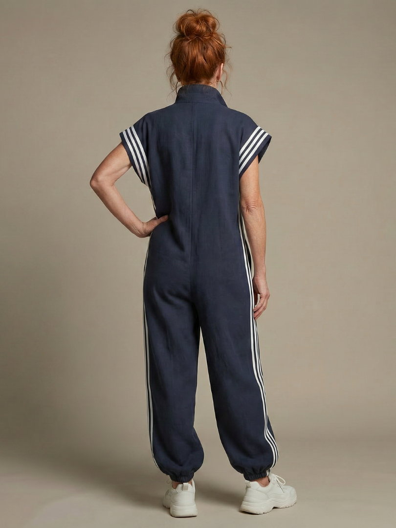 Bessie | Women's Sporty Stripe Panel Jumpsuit
