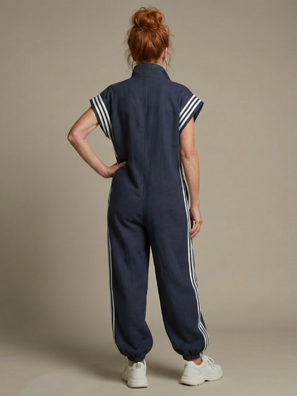Bessie | Women's Sporty Stripe Panel Jumpsuit