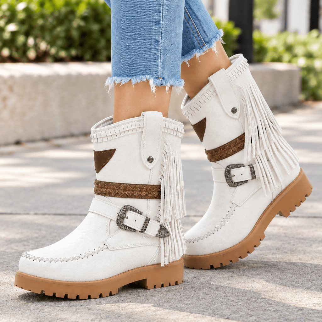 Leann | Women's Winter Buckle Retro Casual Boots