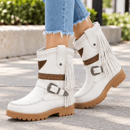 Leann | Women's Winter Buckle Retro Casual Boots
