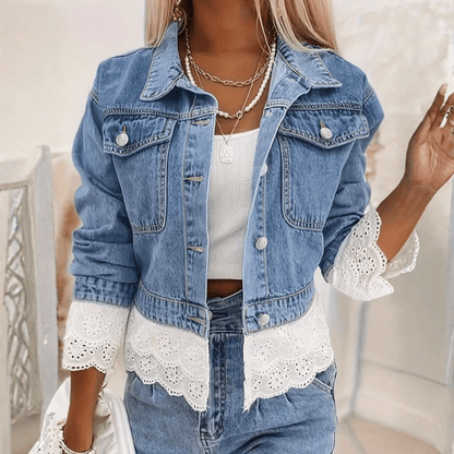 Angelina | Women's Cropped Jacket with Delicate Trim