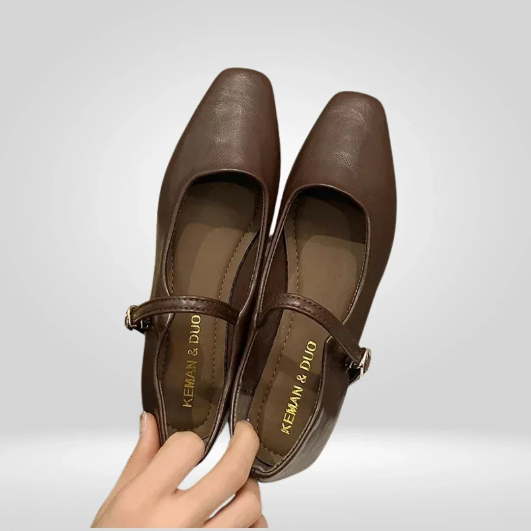 Paulina | Women's Square Toe Low Block Heel Mules