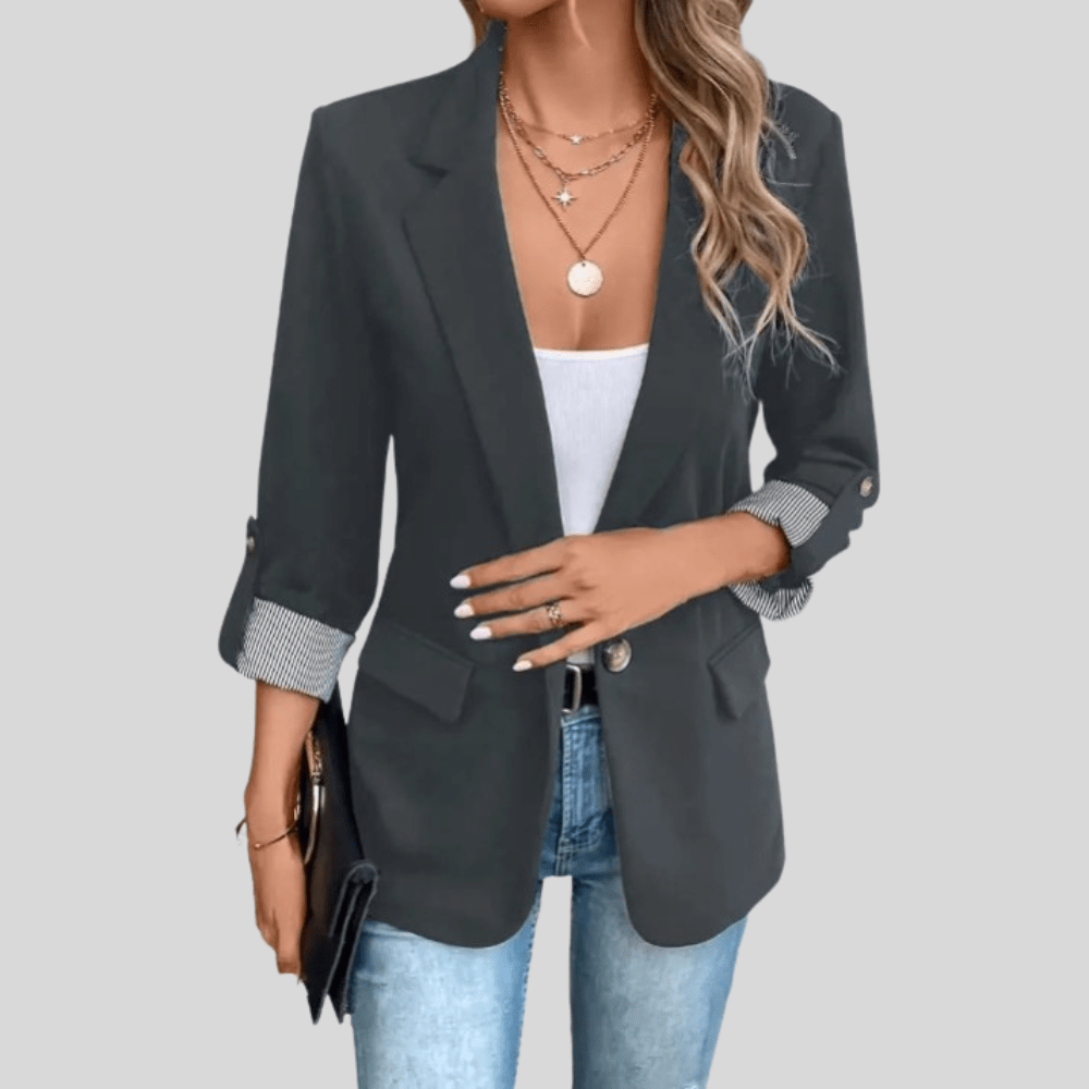 Sharon | Women's Slim Fit Blazer with Striped Cuffs