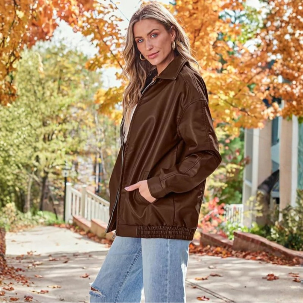 Julia | Women's Relaxed Fit Lapel Zip Jacket