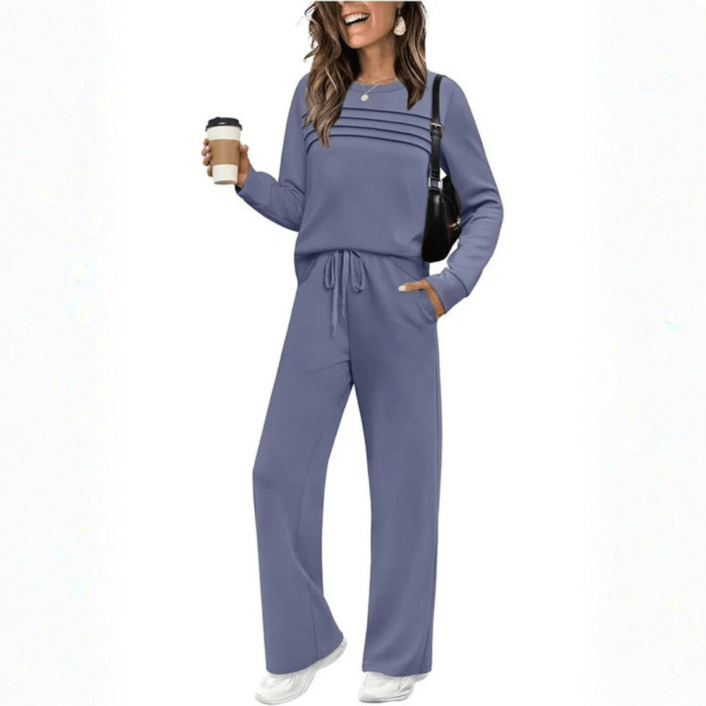 Kaitlyn | Women's Long Sleeve Wide Leg Trousers Set