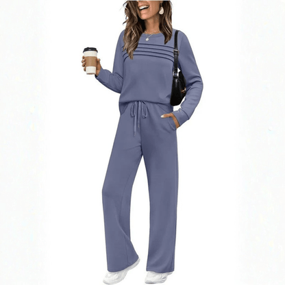 Kaitlyn | Women's Long Sleeve Wide Leg Trousers Set