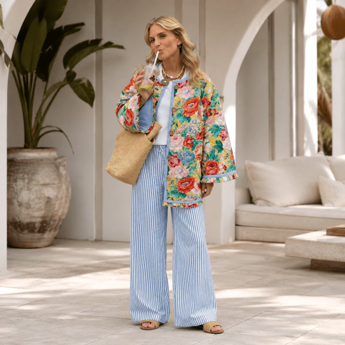 Kelli | Women's Floral Print Oversized Winter Jacket
