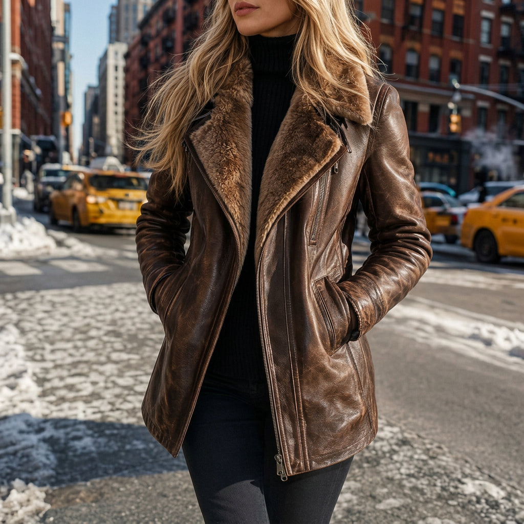 Aiyana | Women's Mid-Length Wool Sheepskin Coat