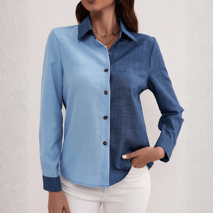 Marissa | Camisa de manga larga con bloques de color y botones para mujer