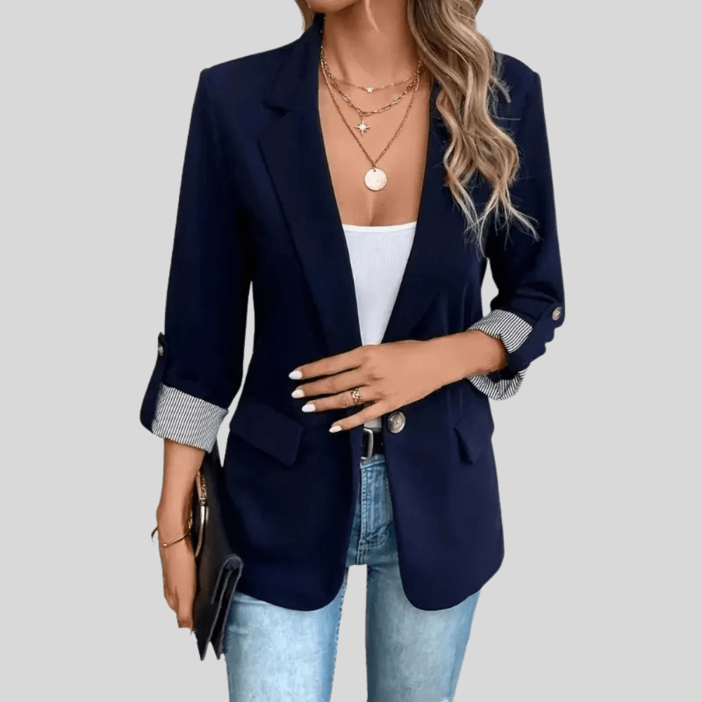 Sharon | Women's Slim Fit Blazer with Striped Cuffs