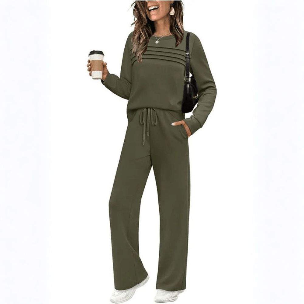 Kaitlyn | Women's Long Sleeve Wide Leg Trousers Set