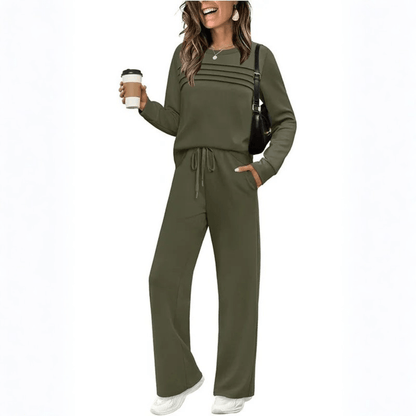 Kaitlyn | Women's Long Sleeve Wide Leg Trousers Set