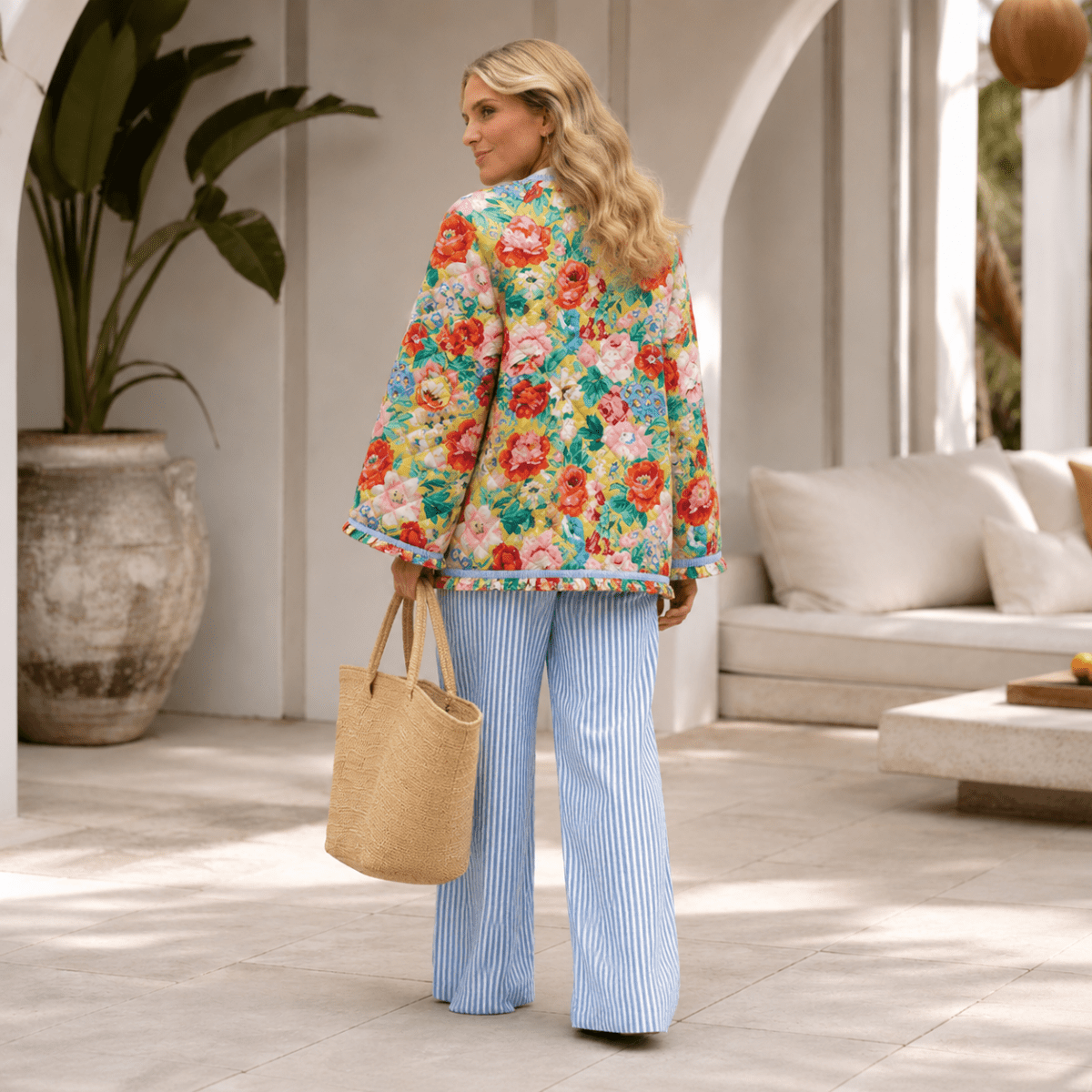 Kelli | Women's Floral Print Oversized Winter Jacket