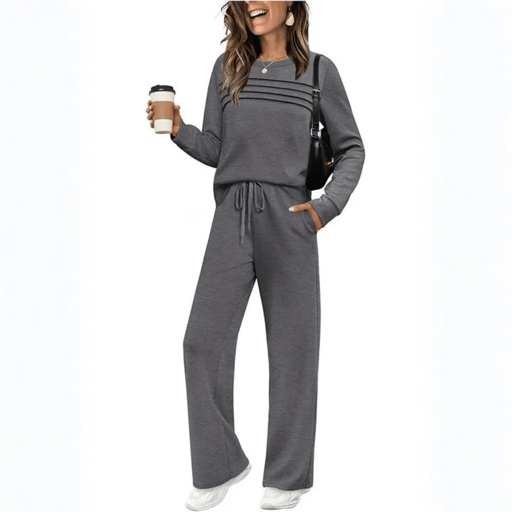 Kaitlyn | Women's Long Sleeve Wide Leg Trousers Set
