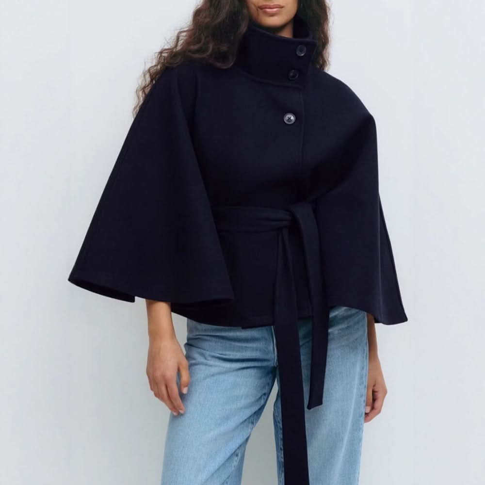 Marlee | Women's Belted High Collar Cape Coat