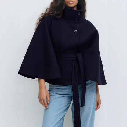 Marlee | Women's Belted High Collar Cape Coat