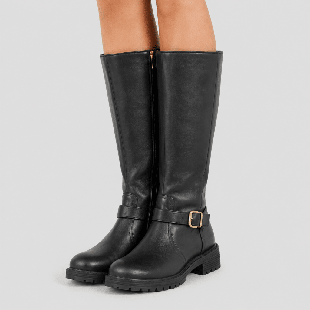 Jasmyn | Women's Knee-High Riding Boots with Buckle Strap