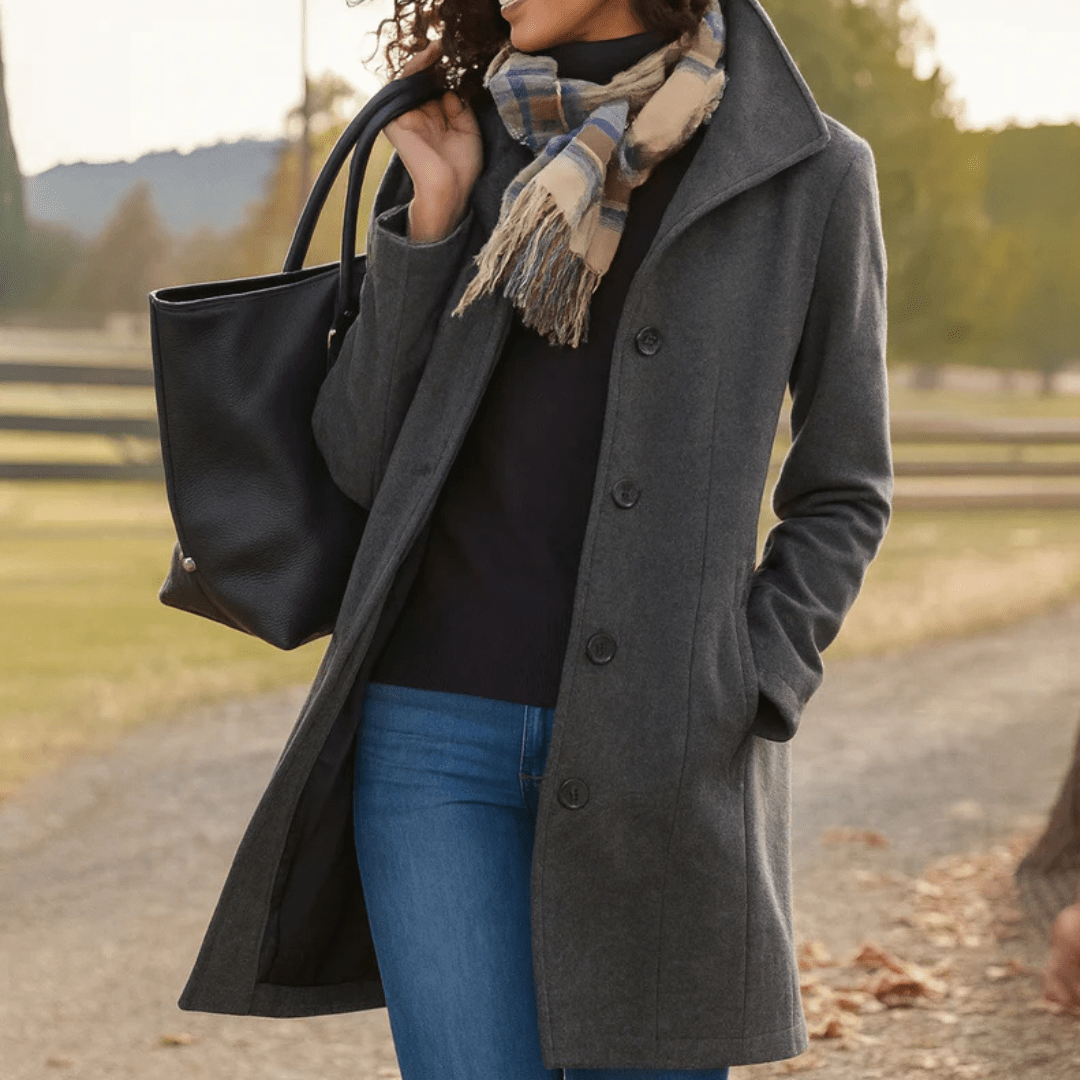 Shayna | Women's Classic Winter Button-Front Coat