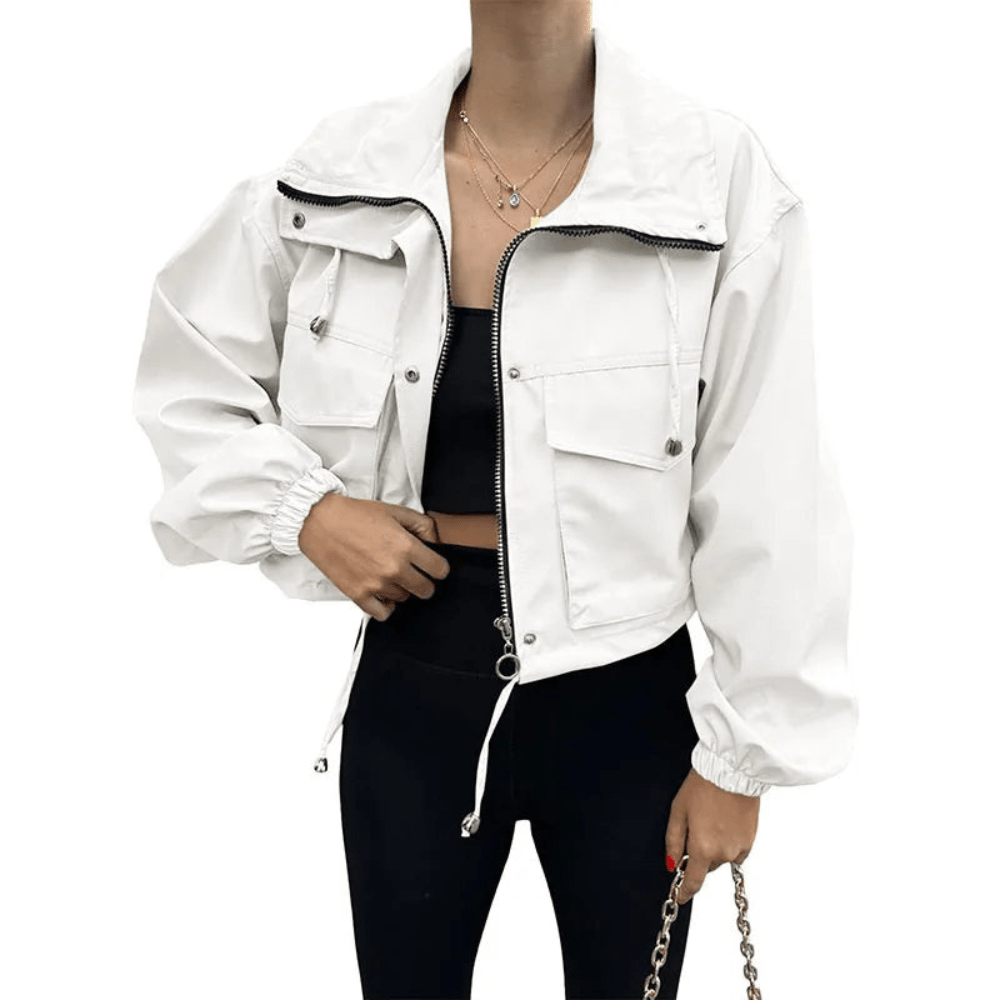 Audrey | Chaqueta utilitaria de cuello alto para mujer con bolsillos