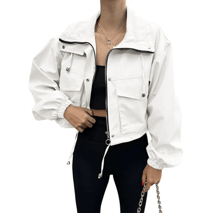 Audrey | Chaqueta utilitaria de cuello alto para mujer con bolsillos