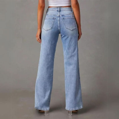 Lizbeth | Women's High-Waist Wide-Leg Denim Jeans