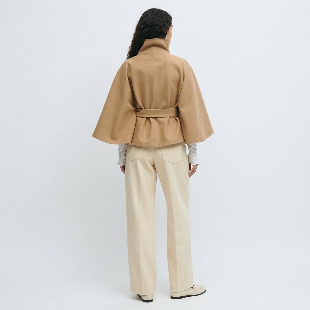 Marlee | Women's Belted High Collar Cape Coat