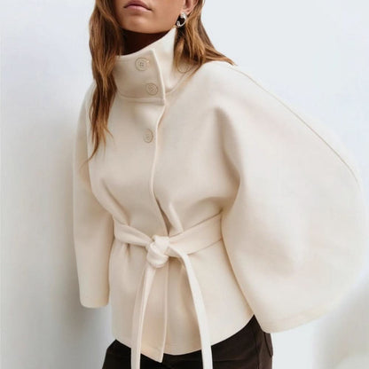 Marlee | Women's Belted High Collar Cape Coat