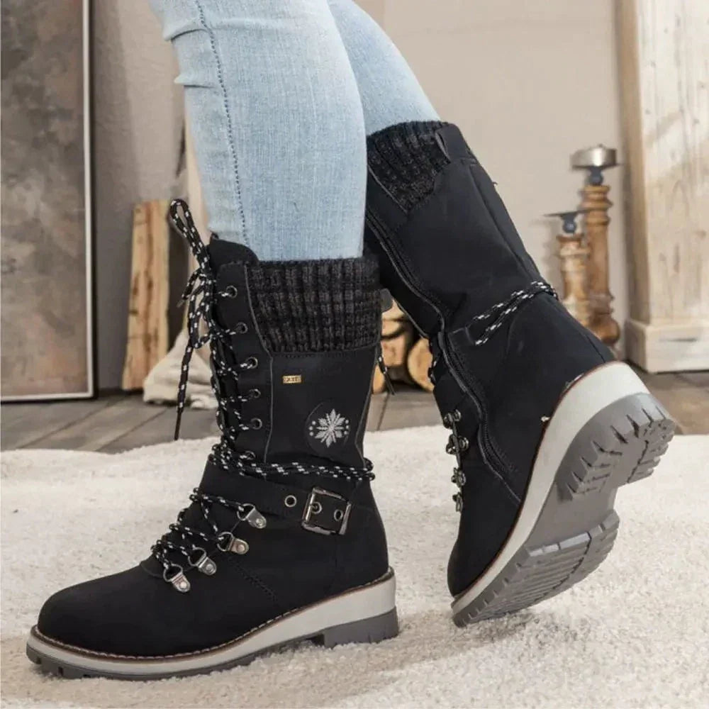 Simone | Women's Knit-Cuff Winter Snow Boots