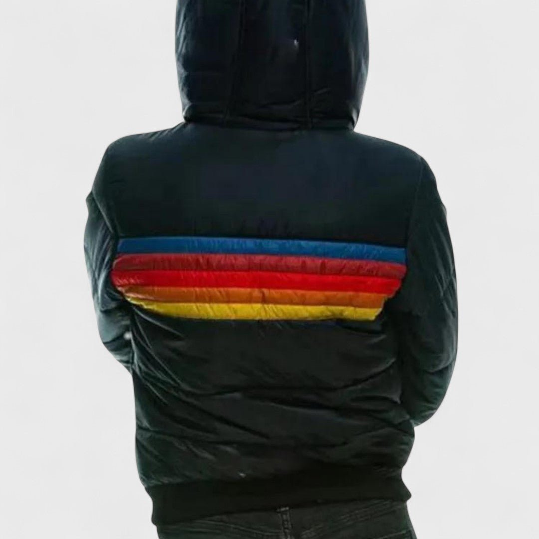 Roberta | Women's Striped Puffer Jacket with Zip Front