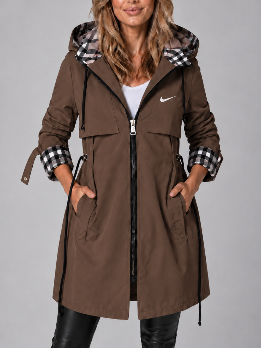 Sheri | Abrigo parka largo con capucha para mujer