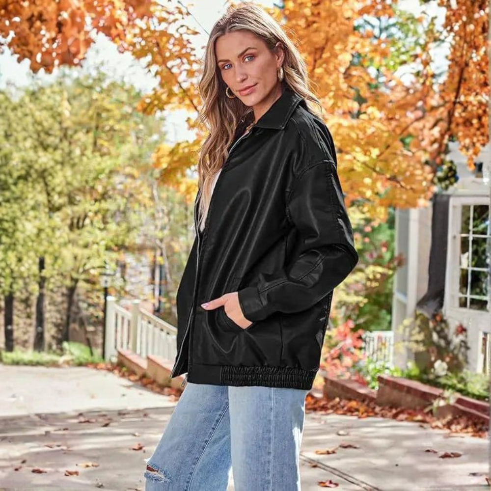 Julia | Women's Relaxed Fit Lapel Zip Jacket