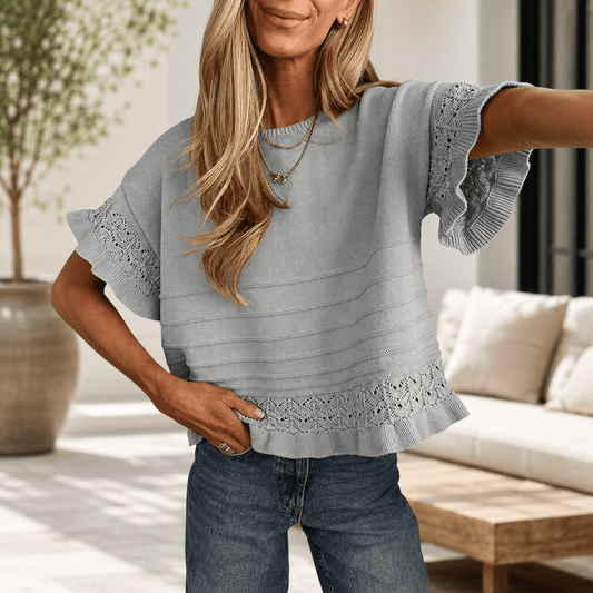Abby | Women's Ruffle Sleeve Layering Top