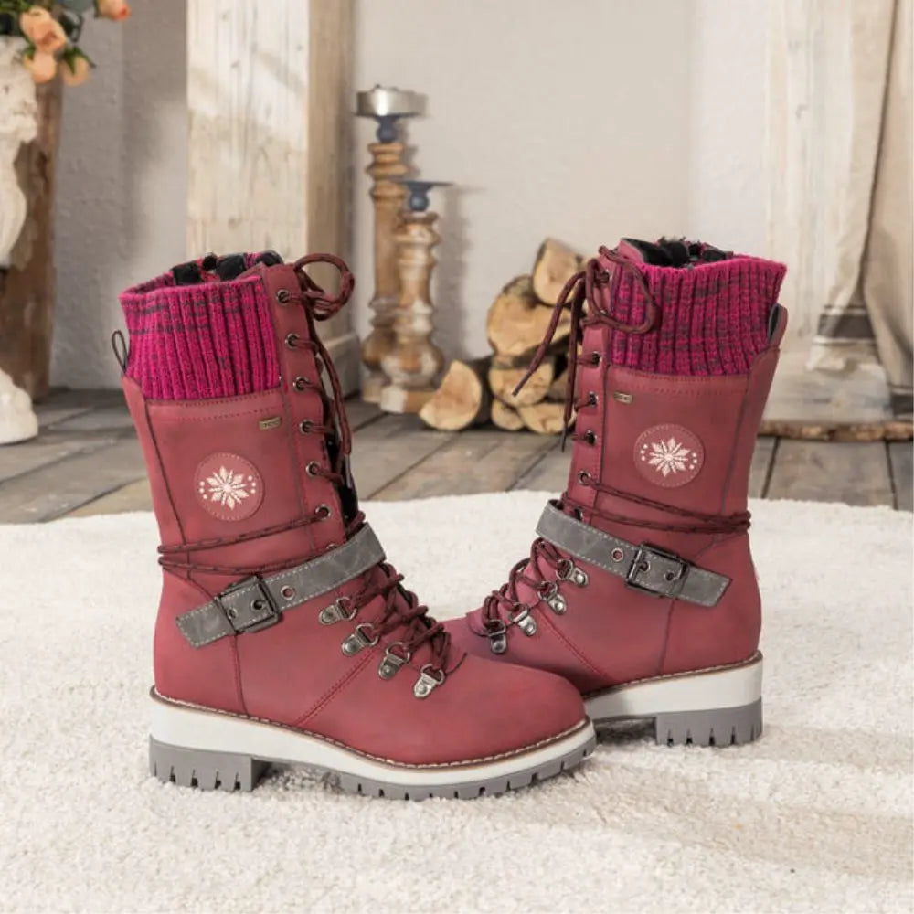 Simone | Women's Knit-Cuff Winter Snow Boots