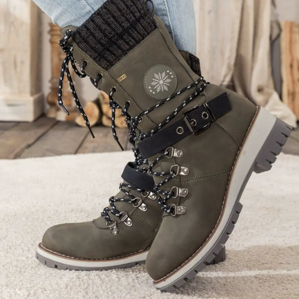 Simone | Women's Knit-Cuff Winter Snow Boots