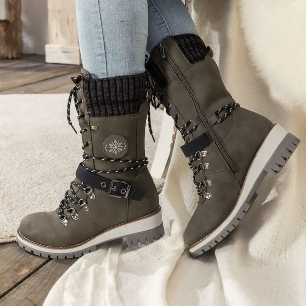 Simone | Women's Knit-Cuff Winter Snow Boots